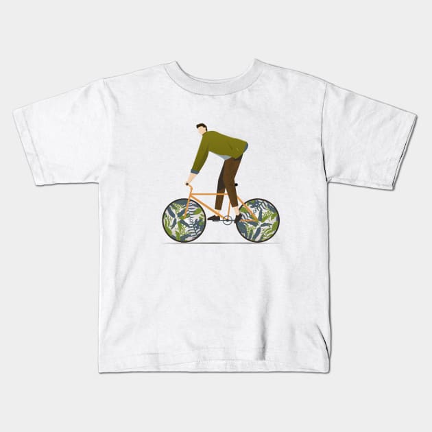 enjoy cycling and makes change Kids T-Shirt by Zakaria Azis